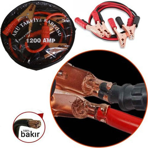 Akü Takviye Kablosu 1200 Amper (Taşıma Çantalı) (4620)