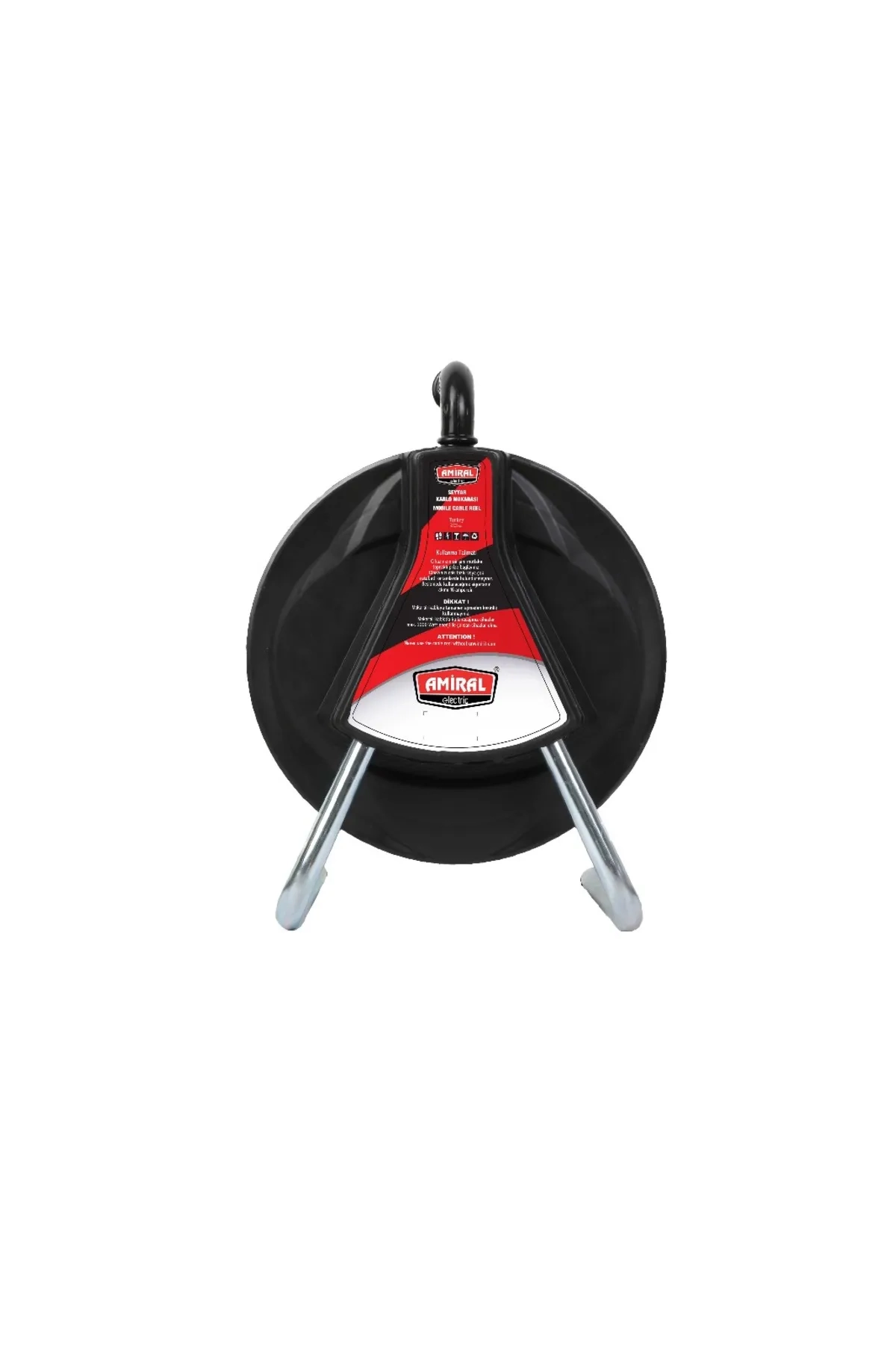 Amiral 50 Mt Makaralı 4'lü Elektrik Uzatma Priz 3x2,5 Mm Siyah
