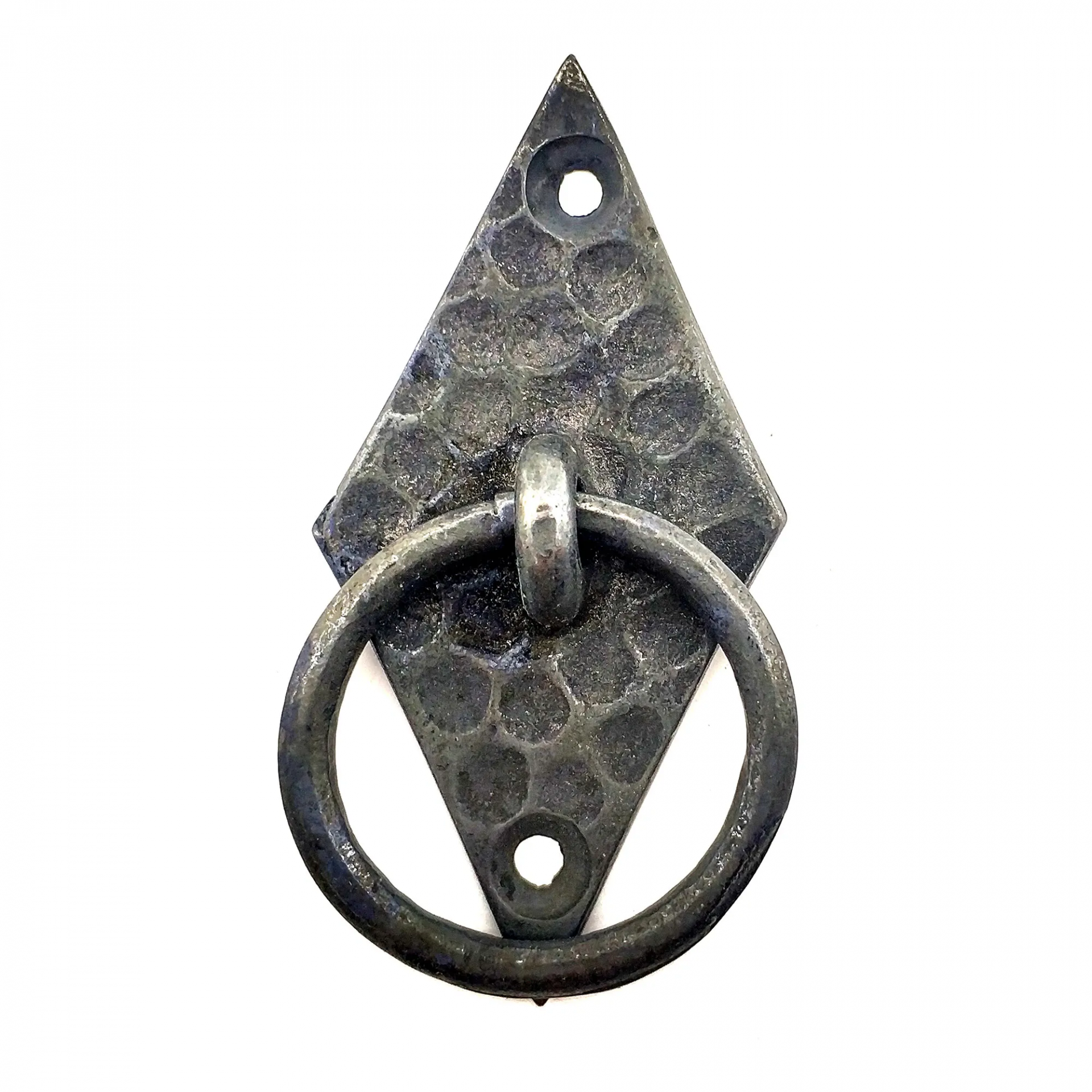 Antika Tarz Dekoratif Pirinç Dik Baklava Halka , Mobilya Kulbu - 82x41 Mm, Oksit