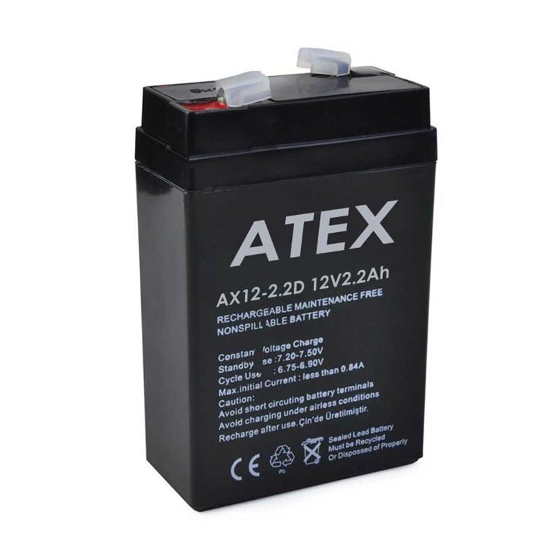 ATEX 12 VOLT - 2.2 AMPER DİK KARE AKÜ