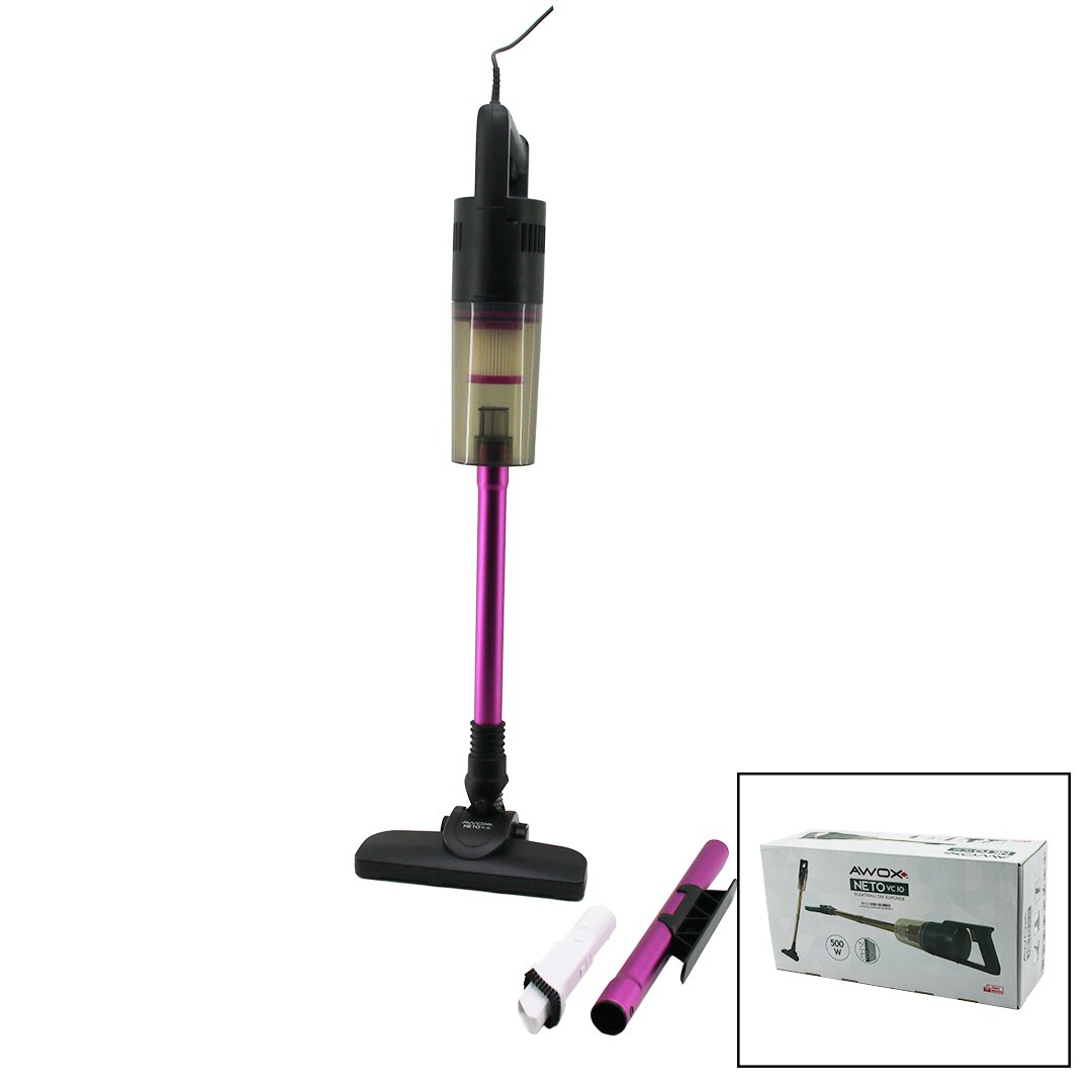 AWOX NETO VC-10 FUŞYA DİK ELEKTRİKLİ SÜPÜRGE 500W 5MT KABLO-SAP=75+35=110CM HEPA FİLTRE