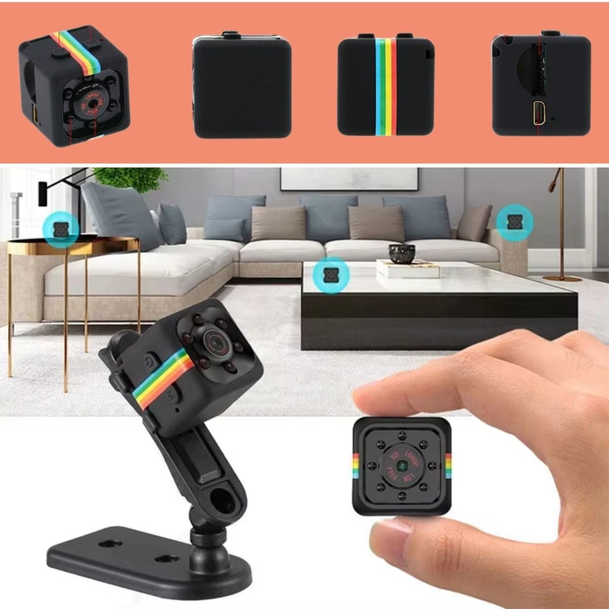 Mini Boy Küp Tipi Gece Görüşlü HD Kaliteli Güvenlik Kamerası