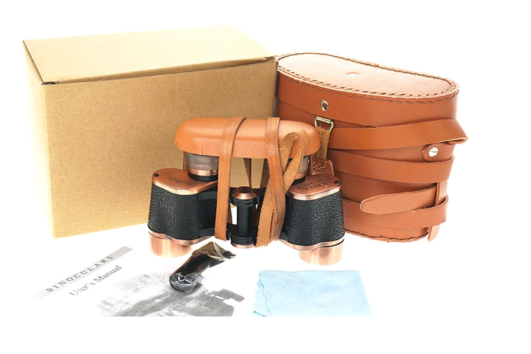 Baigish 6x24 Orjinal Deri Çantalı Prinç Kaplama Subay Dürbünü – Su Geçirmez – Artıkıl Özellikli Rus