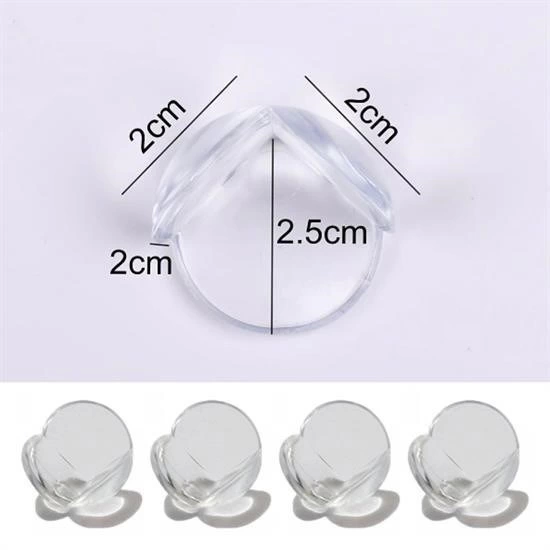 Bebek Çocuk Yumuşak ve Esnek Dairesel Şeffaf Yapışkanlı Güvenlik Köşe Koruyucu