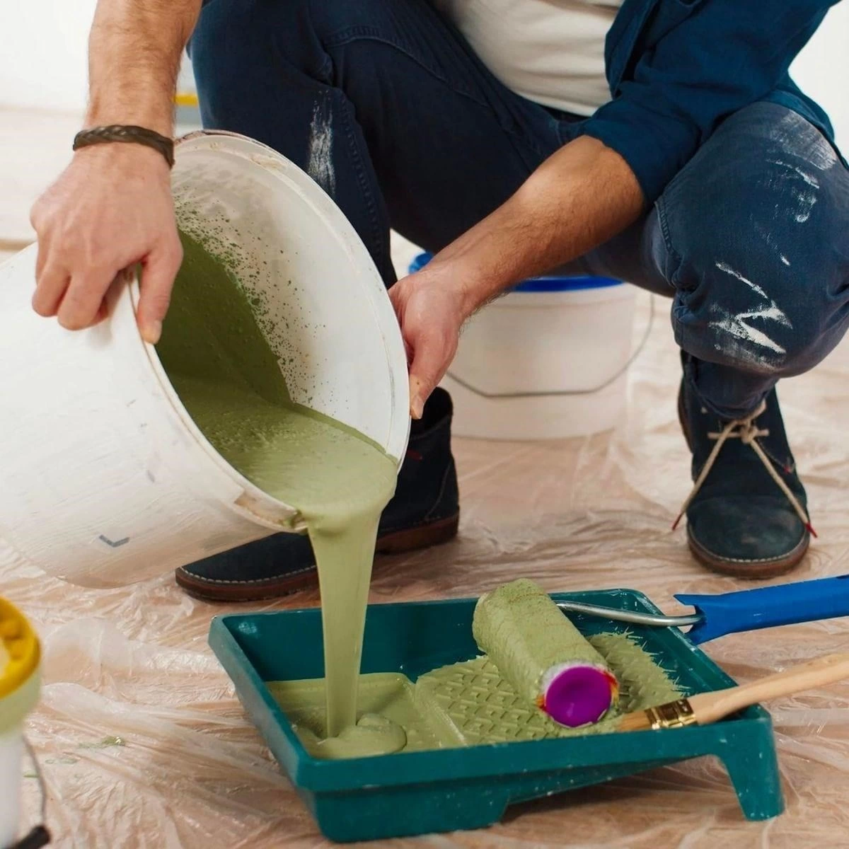 Boya Badana Eşya Koruma Hışır Örtüsü 280cm x 15 mt  Yapışkanlı Hışır Örtü