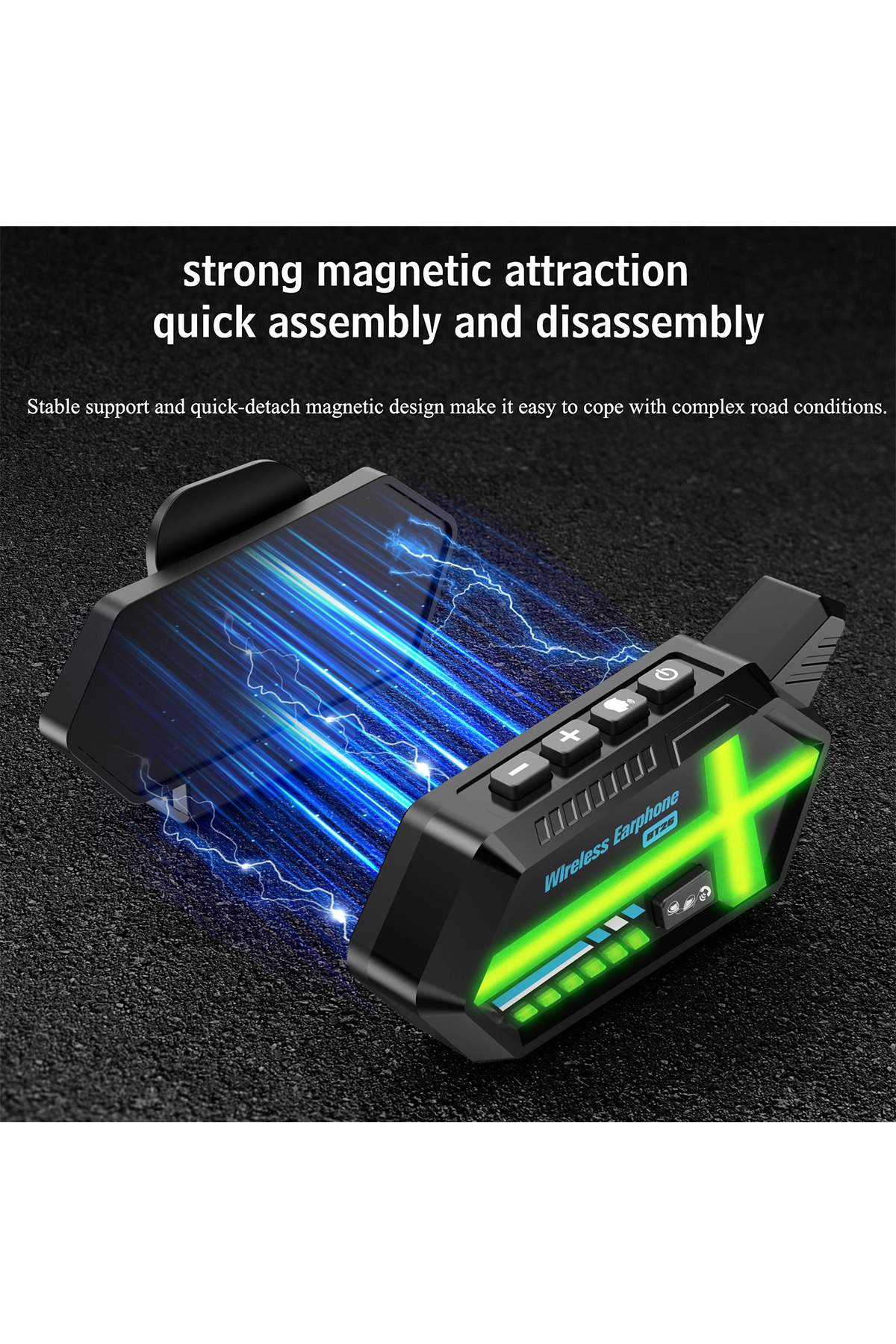 Bt26 Motosiklet Kask Kulaklık Bluetooth Rgb Işıklı 2 Eşleşme Özellikli 1000 Mah Intercom