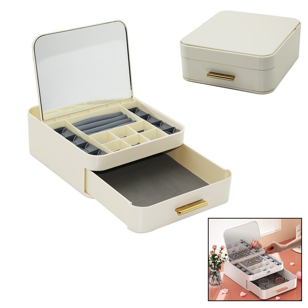 pull-release=open-close20x22 - H: 8.5cmmaynali Jewelry Organizer drawer+1 Layer-10 Compartments