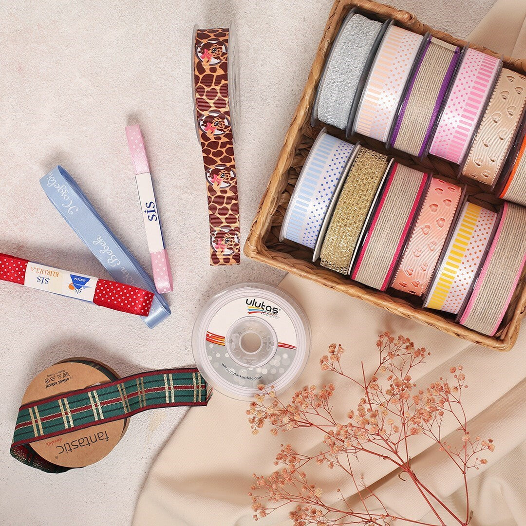 Loren Crafts 1cm 10 mt Kırmızı Saten Puantiyeli Ku