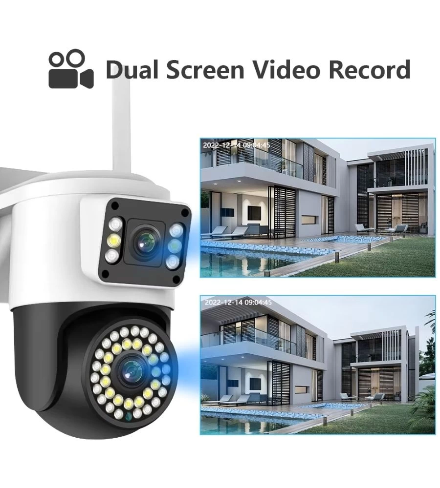 4mp Yoosee Çift Lens Ip Kamera - Wıfı Açık Otomatik İzleme, Su Geçirmez Kablosuz Güvenlik Ev Kamera