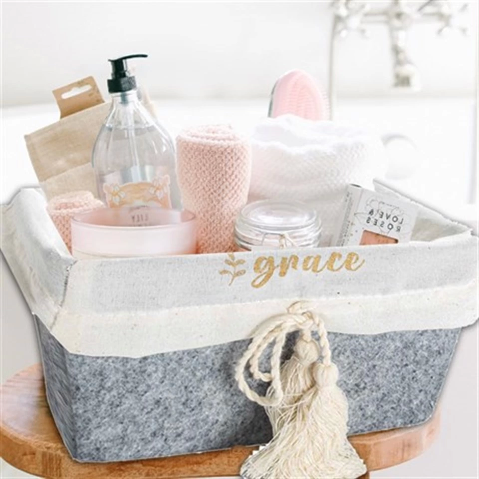 Çok Amaçlı Saklama Organizer Kutu Kare Keçe  Sepet