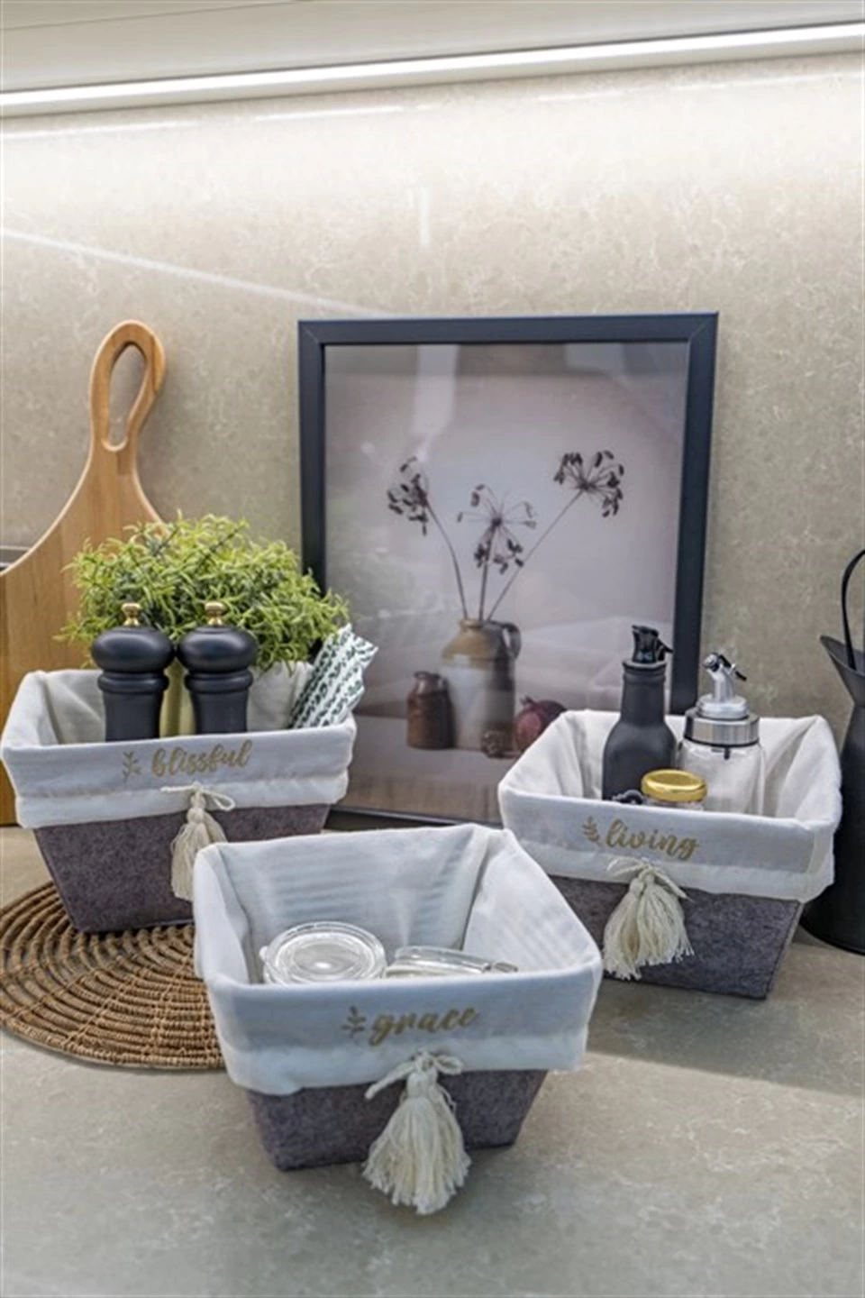 Çok Amaçlı Saklama Organizer Kutu Kare Keçe Sepet