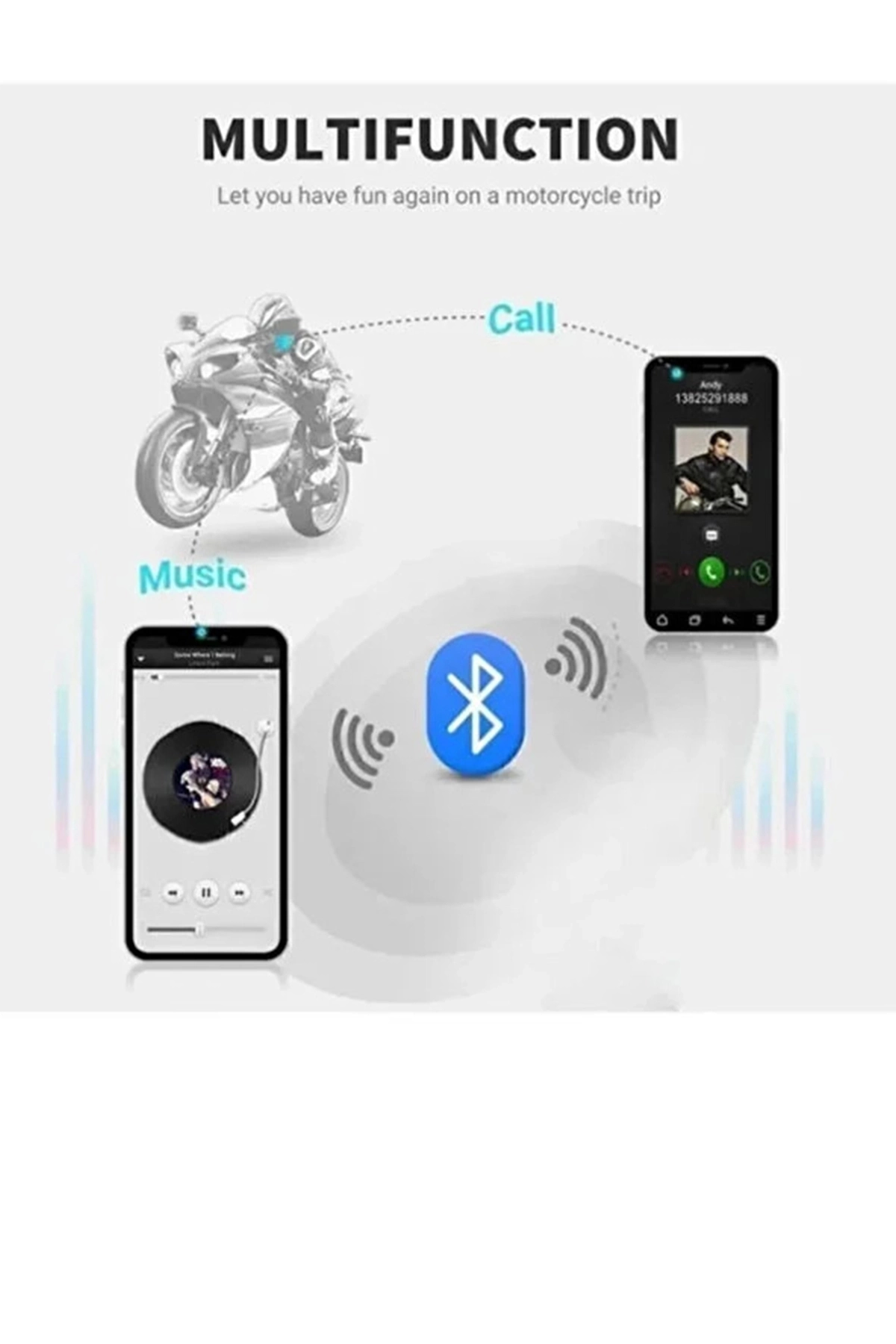 D60 Motor Kask Kulaklık Rgb Modlu Motosiklet Kulaklık Su Geçirmez 5.3 Bluetooth Intercom
