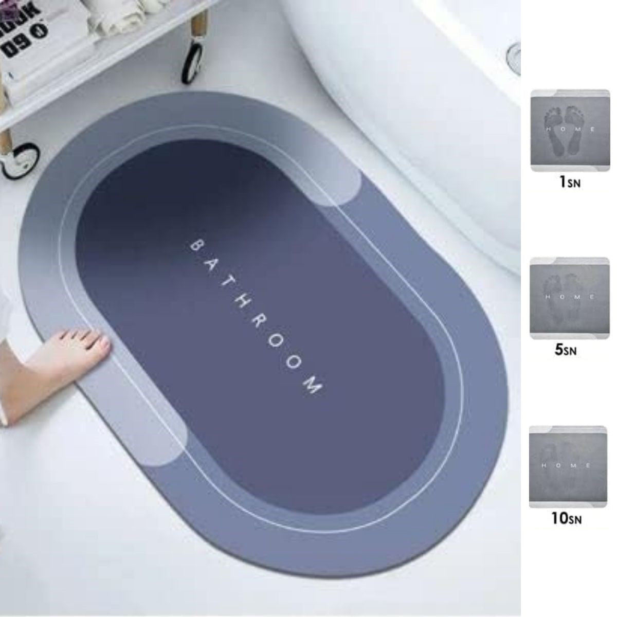 Sihirli Süper Su Emici Kaymaz Tabanlı Oval Paspas 40*60 cm