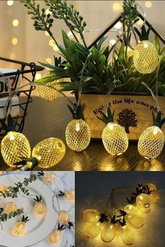 Dekoratif Pilli Pineapple Ananas Pilli Şerit Led Işık
