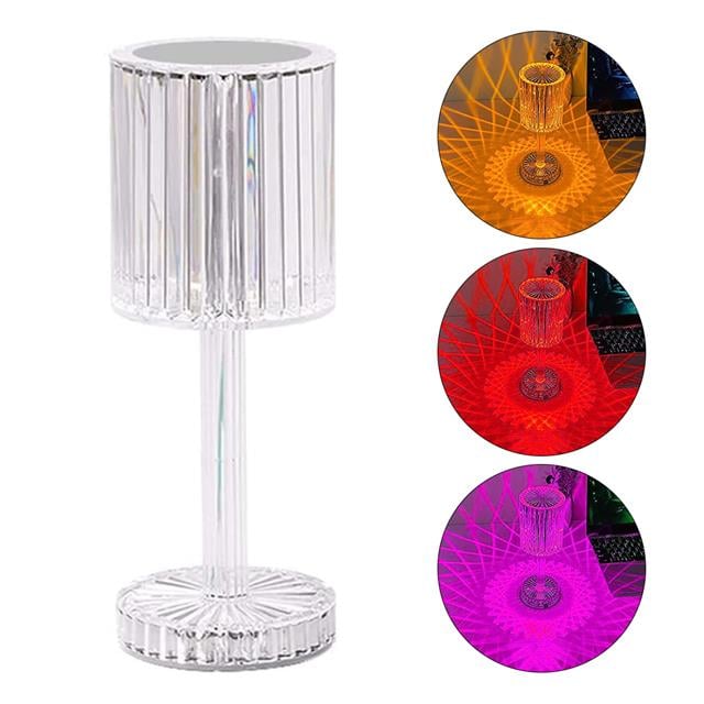 Dekoratif RGB LED&amp;apos;li Ambiyans Masa Gece Lambası Şarjlı Dokunmatik Tuşlu HA-1788