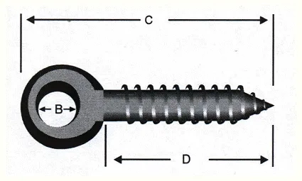 Delikli, Gözlü Vida 6 - 50 Adet