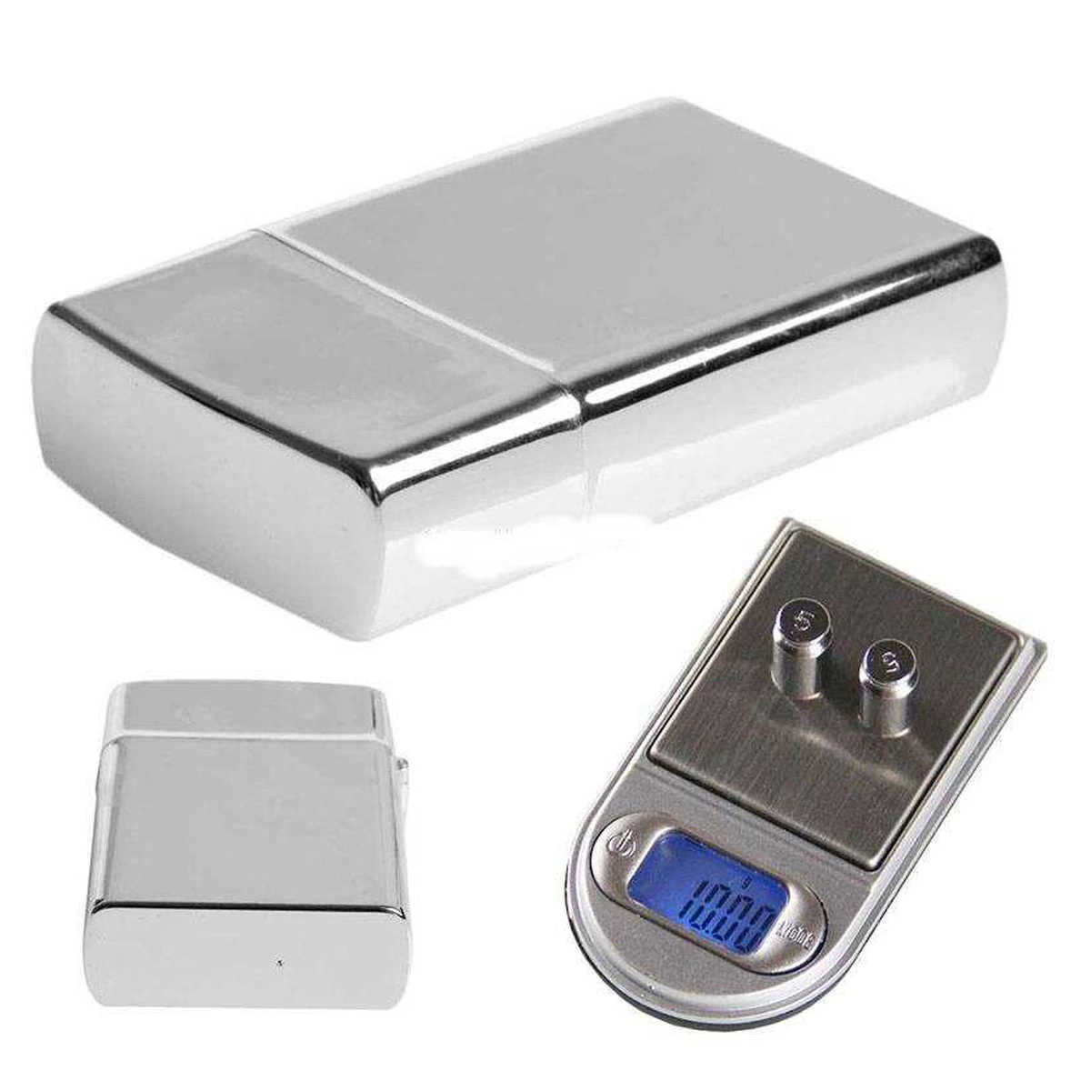 Diamond Zippo Çakmak Şeklinde Kutulu Mini Cep Hassas Dijital Terazi