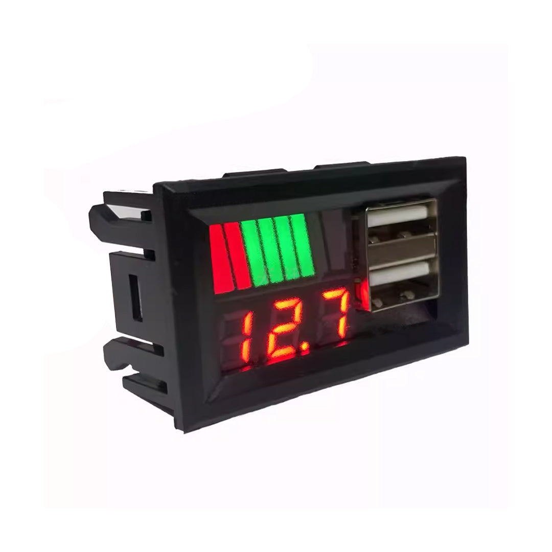 Цифровой вольтметр с USB-выходом и индикатором заряда батареи DC 12 В 