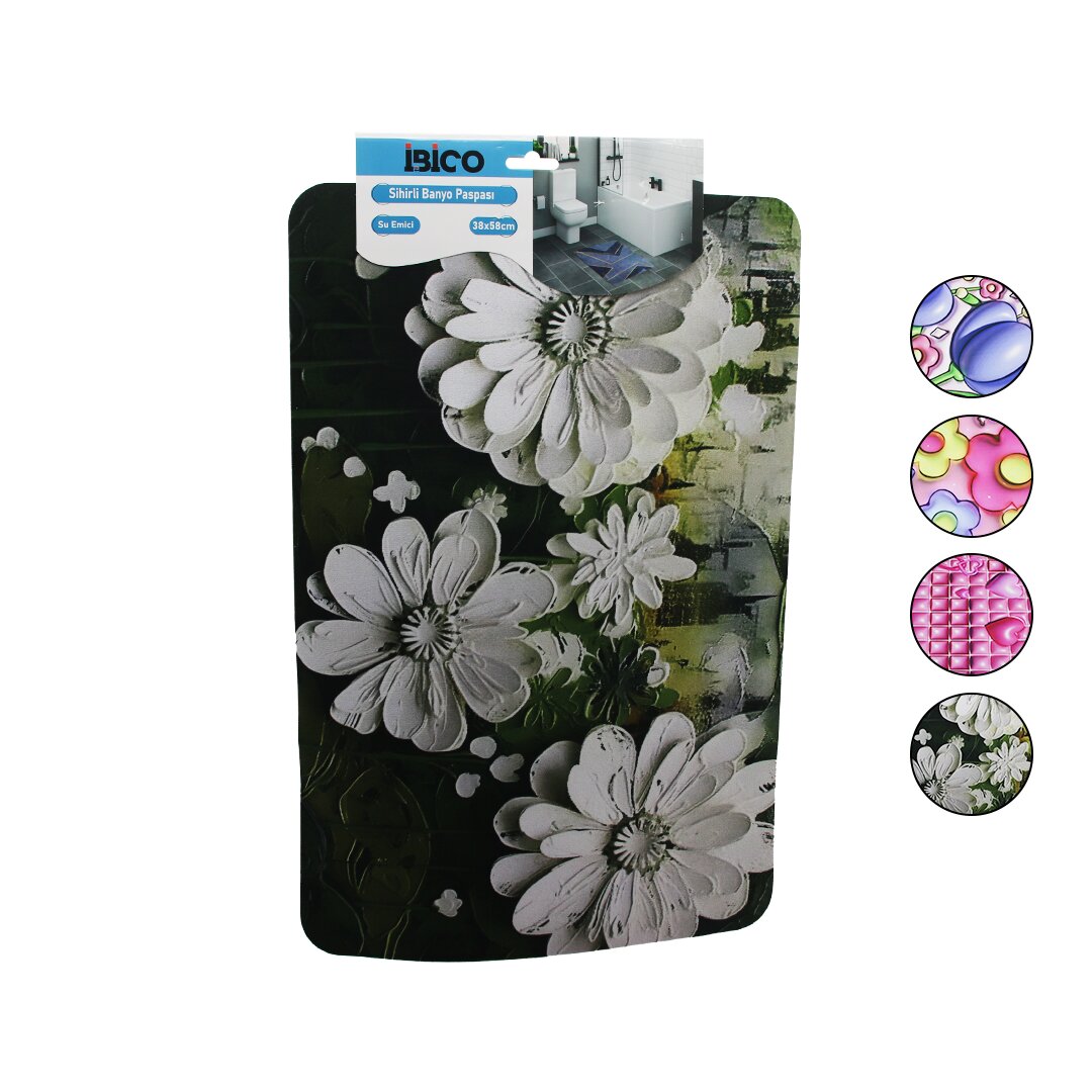 Прямоугольный, с узором, 38x58 см, впитывающий воду, коврик для ванной Magic Bath Elastic
