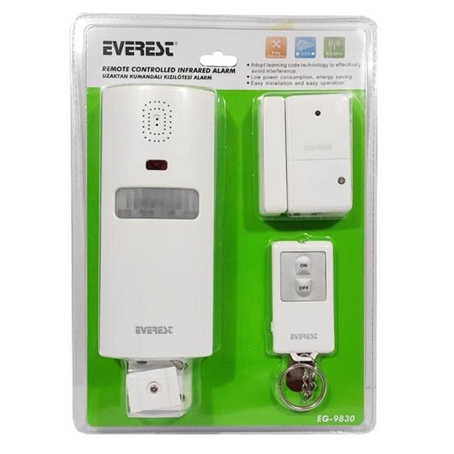EG-9830 PIR Kızılötesi Hareket Sensörlü Güvenlik Alarmı Uzaktan Kumandalı