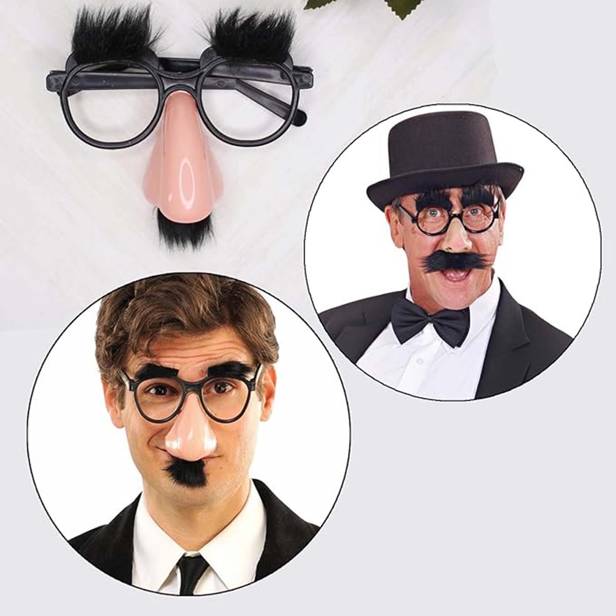 Забавные маскировочные очки с бровями и усами 9x13 см