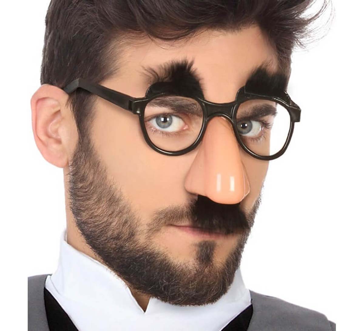 Забавные маскировочные очки с бровями и усами 9x13 см