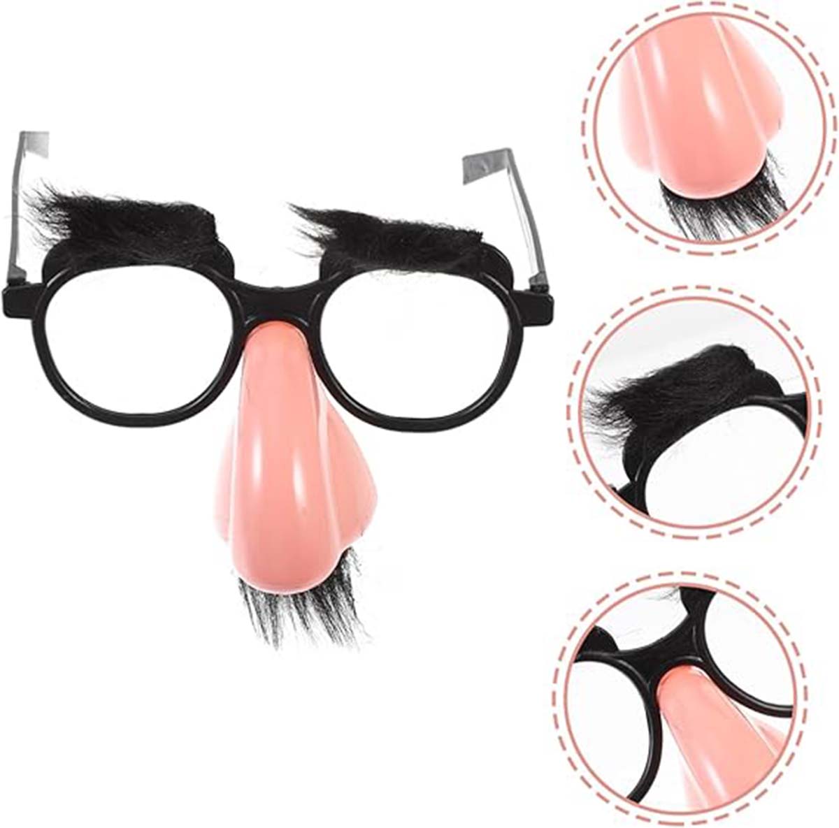 Забавные маскировочные очки с бровями и усами 9x13 см