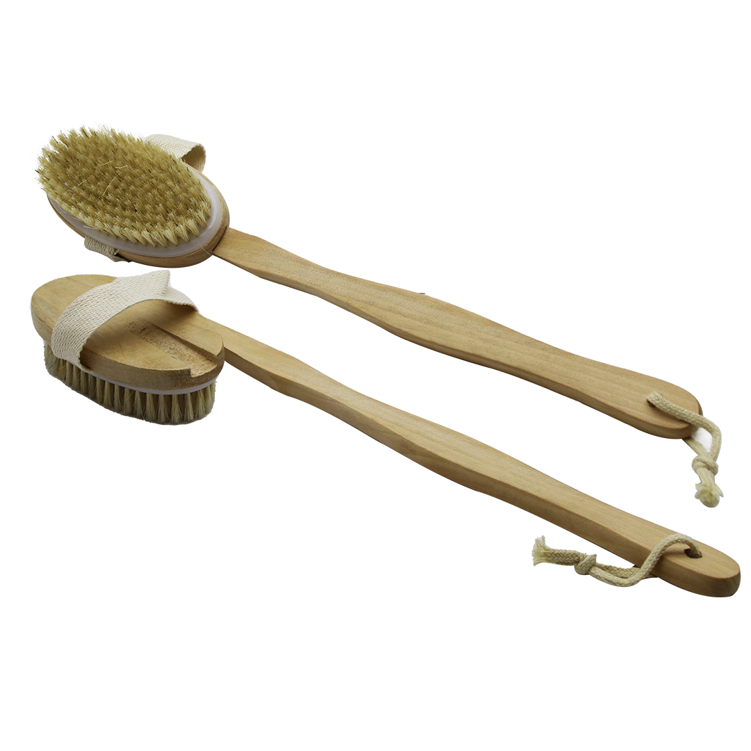 ELE GEÇMELİ - SAPLI AHŞAP SIRT KESESİ DUŞ FIRÇASI LİFİ