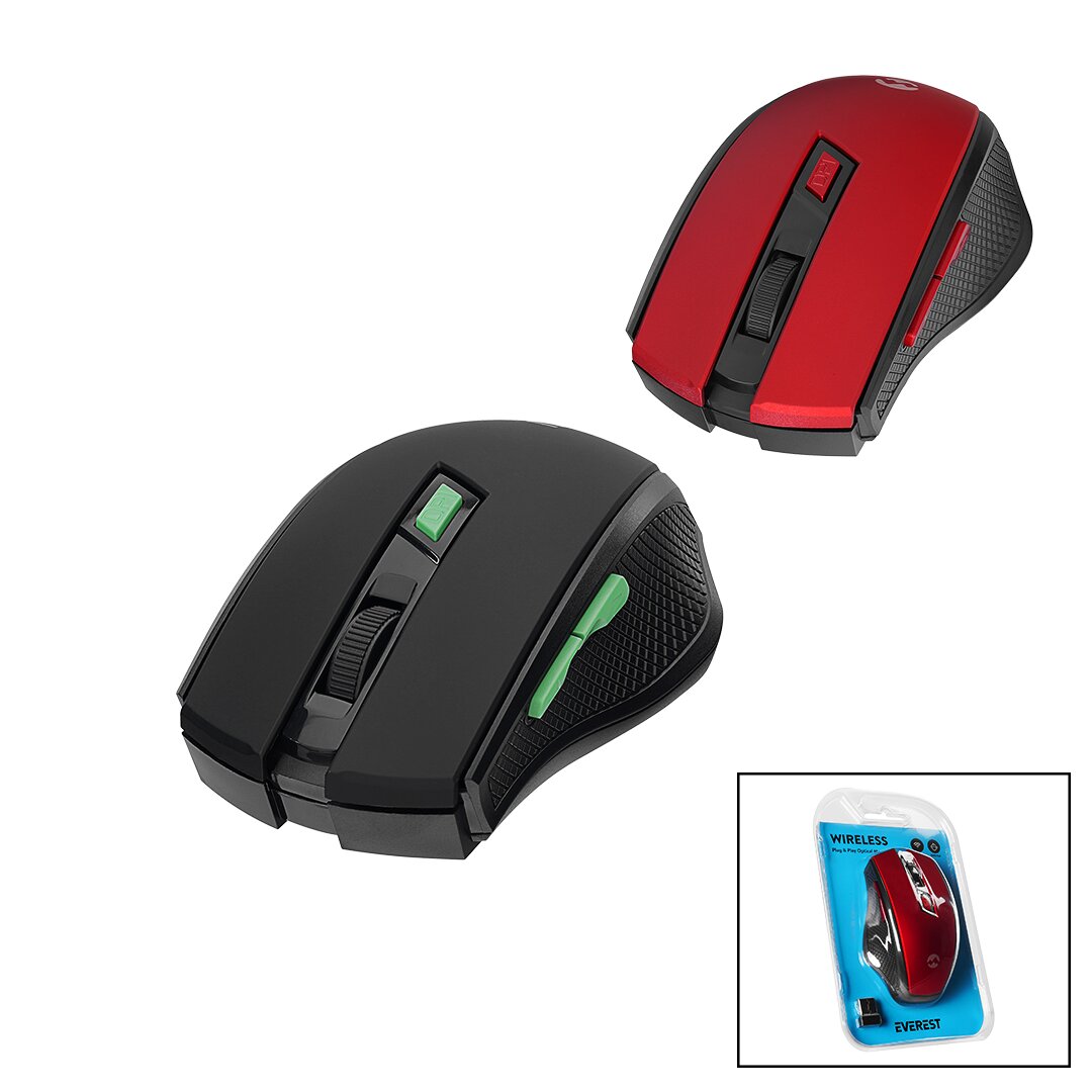 Everest Smw-777 Wireless — беспроводная USB-оптическая мышь с разрешением 1600 точек на дюйм, вакуумная упаковка