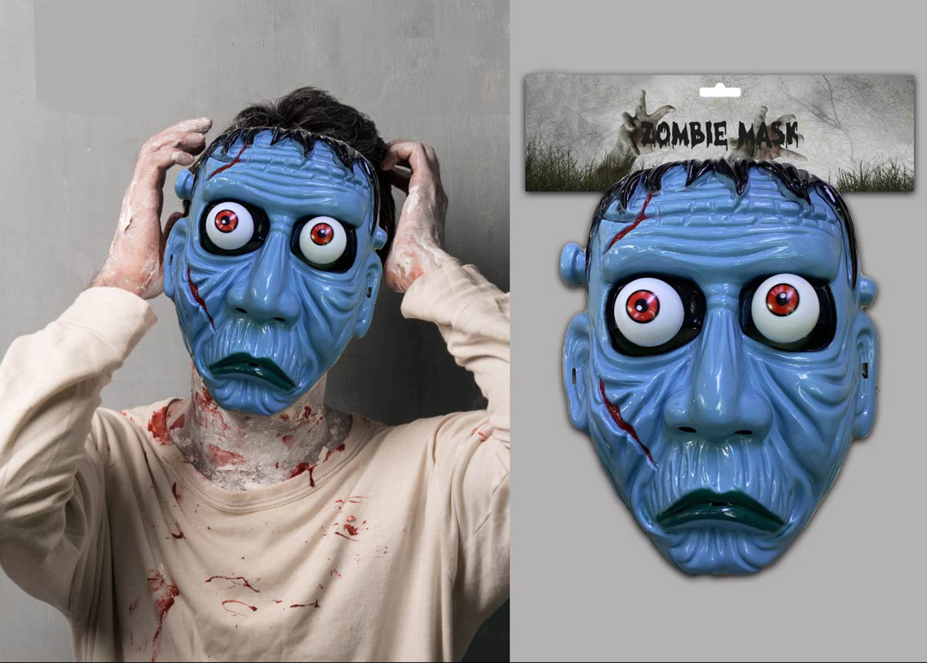 Маска-качалка в стиле Франкенштейна с игрушечными глазами