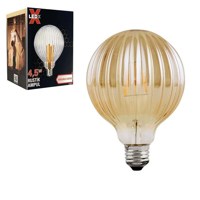 G-95 Kırılmaz Gövde 4,5 Watt Çizgili Rustik Ampul