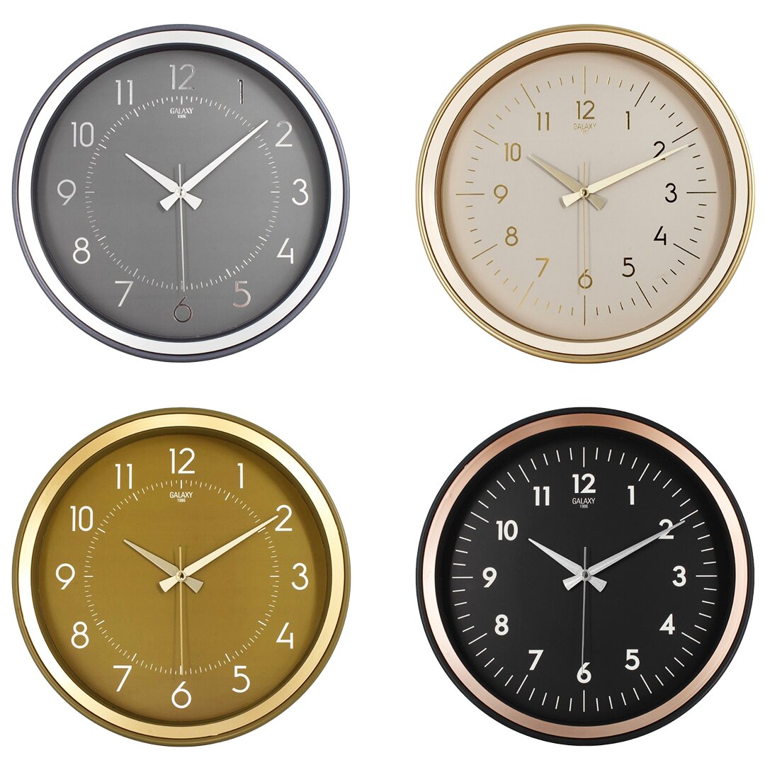 Корпус настенных часов Galaxy Premium 1975-fg-ac-ta-kr Series: чёрный, зелёный, золотой, дымчатый, оправа: медно-золотой, кремово-серый