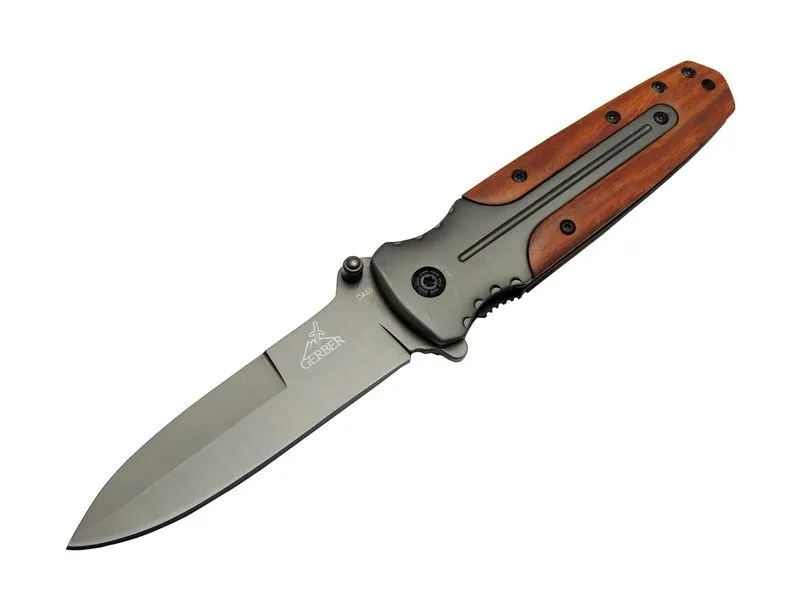 Gb Da59 Avcı Tip Kamp Çakısı 21 Cm - Metal Ampampamp Ahşap Sap, Kemerlikli