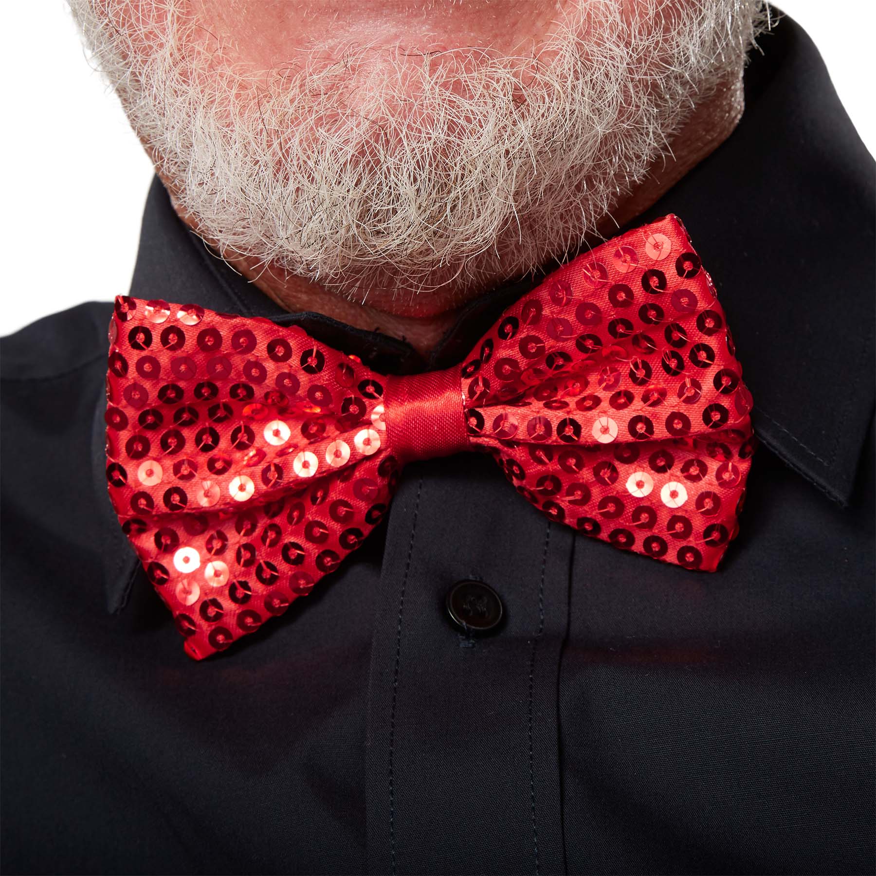 Галстук-бабочка Night Sparkle Red с пайетками 7x2 см