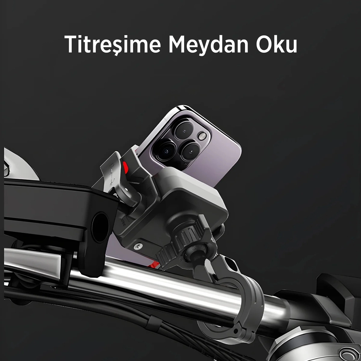 Gidon Bağlantılı 360° Derece Ayarlanabilir 3.5”-7.2” Uyumlu Motosiklet Bisiklet Telefon Tutucu