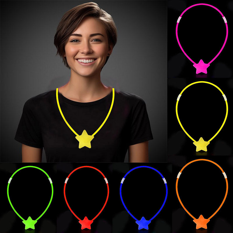 Ожерелье со светящимися палочками в форме звезды - ожерелье со светящимися палочками - ожерелье со светящимися палочками в форме звезды для вечеринки, 6 предметов (4620)