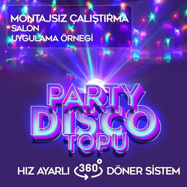 GM-0803B Sihirli Led Dönen Disko Topu Hoparlör Kablosuz USB/Mp3/Bluetooth Kumandalı 360 Derece