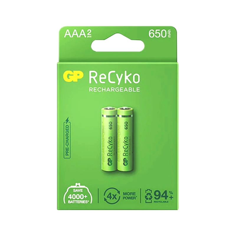 Gp Recyko 650 Mah R03 Aaa Şarjlı 2Li İnce Kalem Pil Gp65Aaahcer21-2Tlb2 Gprhch63E041