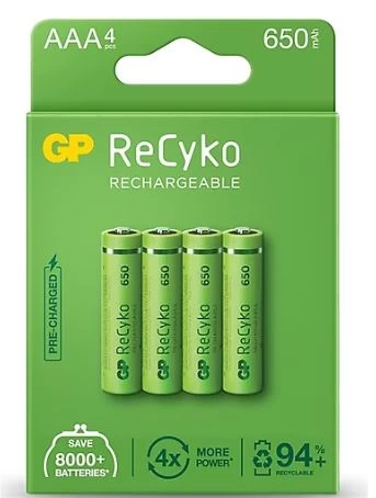 Gp Recyko 650 Mah R03 Aaa Şarjlı 4Lü İnce Kalem Pil Gp65Aaahcer21-2Tlb2