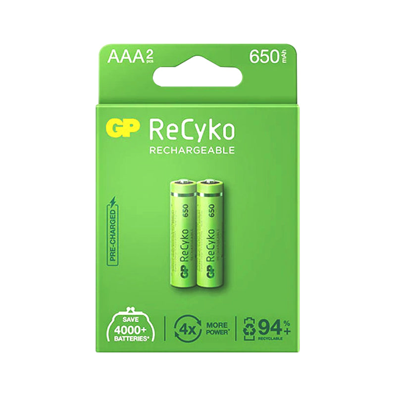 GP RECYKO 650 MAH R03 AAA ŞARJLI 2Lİ İNCE KALEM PİL GP65AAAHCE-2EB2