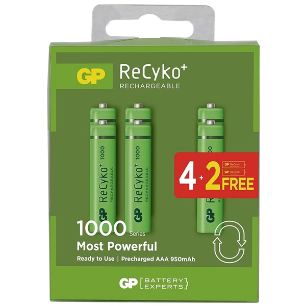 Gp Recyko 950 Mah Aaa İnce 4+2 6Lı Şarjlı Pil Paket Fiyatı
