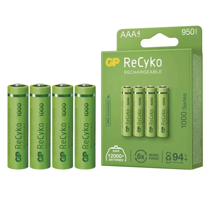 Gp Recyko 950 Mah Aaa İnce 4Lü Şarjlı Kalem Pil Gp100Aaahce-2Eb4 Gprhc103E001