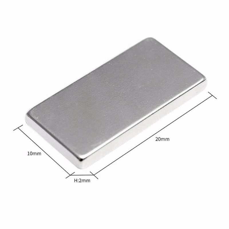 2 Adet 20x10x2 Mm Neodyum Mıknatıs Köşeli Magnet N35 Nikel Kaplama Güçlü Kaliteli Dayanıklı