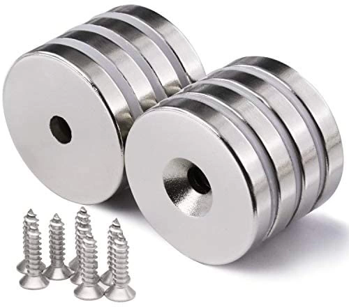 1 Adet 25x10/5x5,5 Mm Neodyum Mıknatıs Havşa Delikli Magnet Vida Atılabilir N35 Nikel Paslanmaz