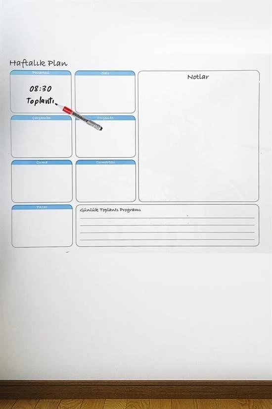 Haftalık Planlayıcı Manyetik Duvar Stickerı Takvim 56 cm x 70 cm