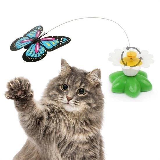 Hareketli Dönen Kelebek - Kedi Oyuncağı