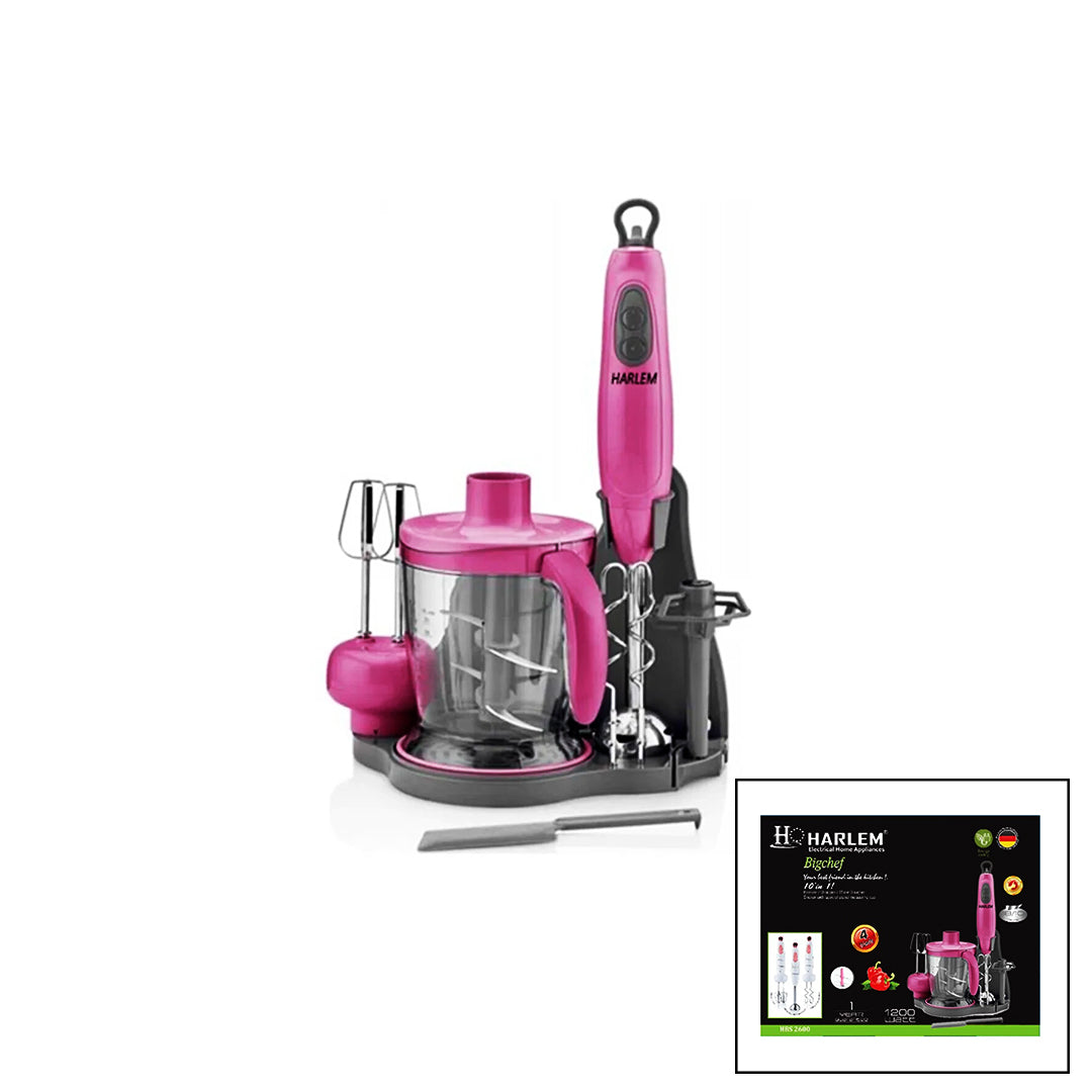 Harlem Hbs-2600 Group Gr-2600 Bigchef 10In1 Blender Set 1200W Doğrayıcı - Mikser Yoğurucu - Karıştırıcı (4620)