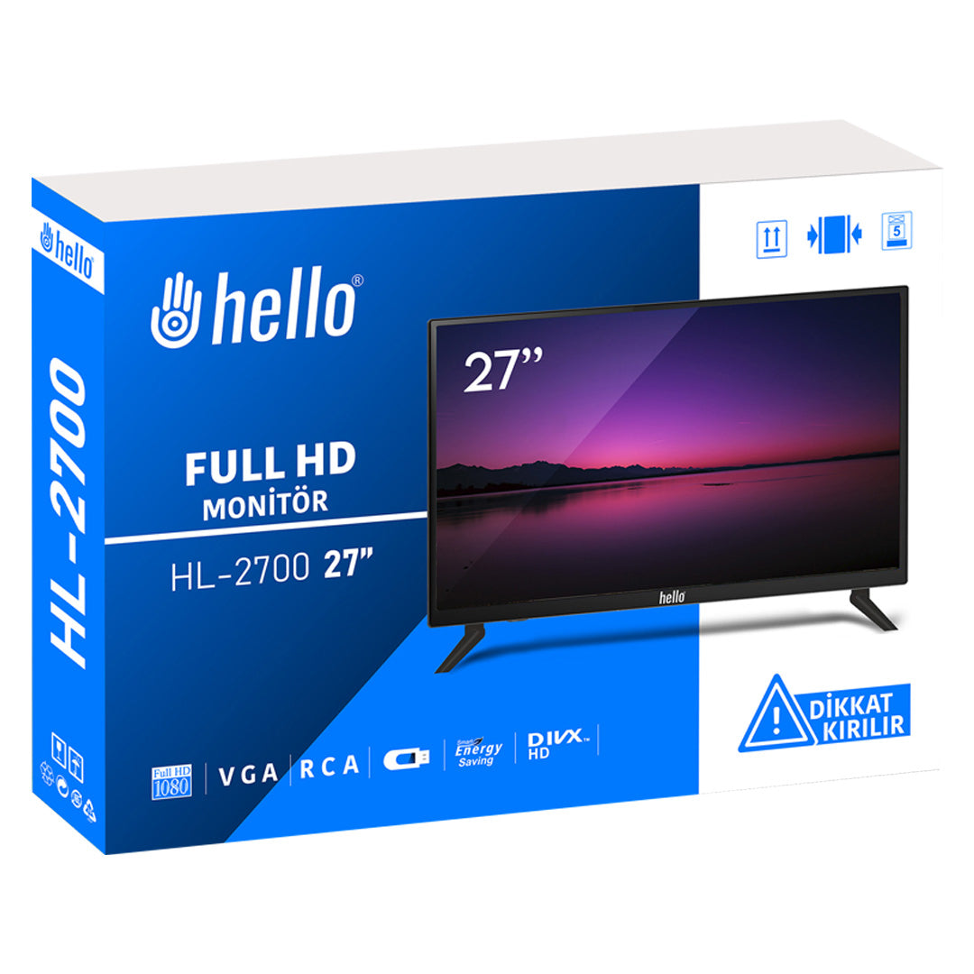 Hello HL-2700 27 Audio Full HD LED-монитор с адаптером In-RCA-VGA-HDMI-USB 12 В