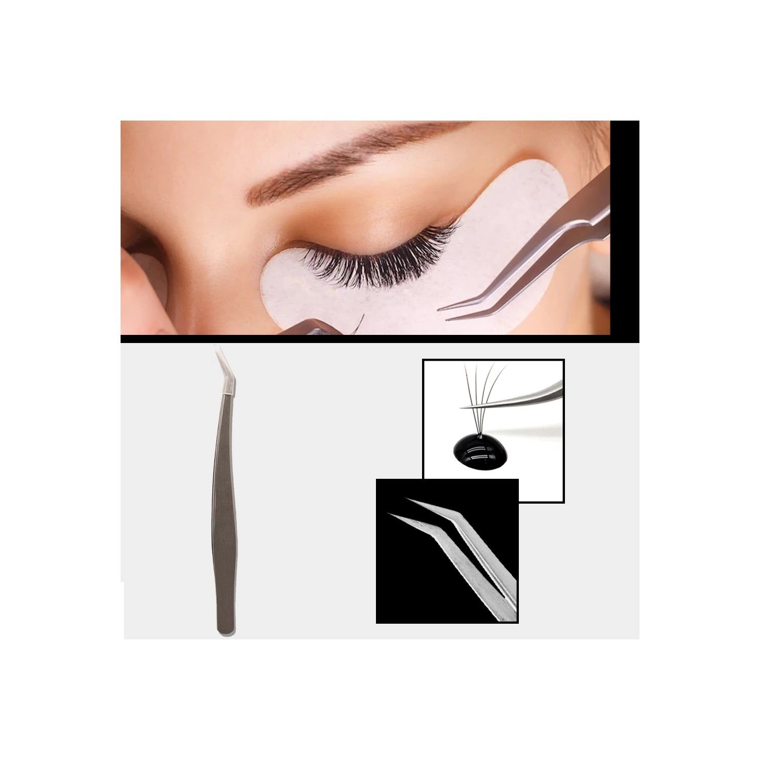 Пинцет для коррекции и формирования наращенных ресниц Silk Eyelash Extension 856