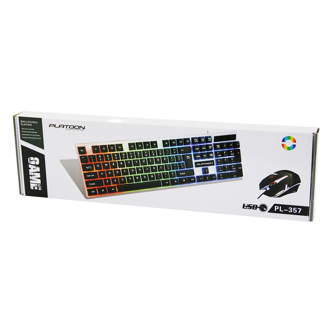 Проводная игровая клавиатура USB с подсветкой и мышью PL-357